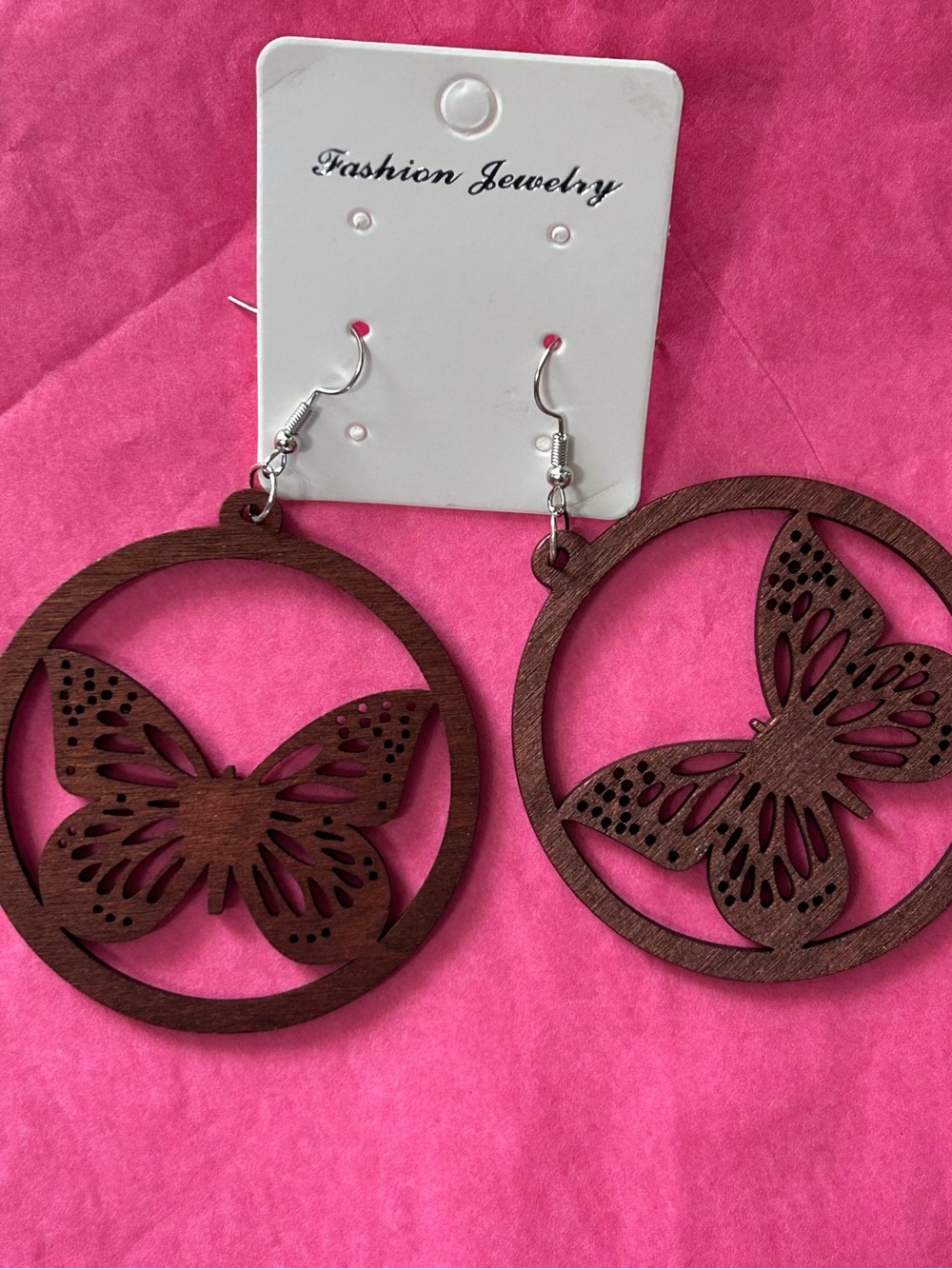 ❤️FREEw/PURCHASE Retro Lightweight Wooden Butterfly Earrings Brown Boho Dangle